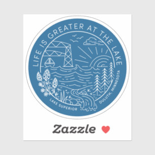 Life is Greater at the Lake – White on Blue