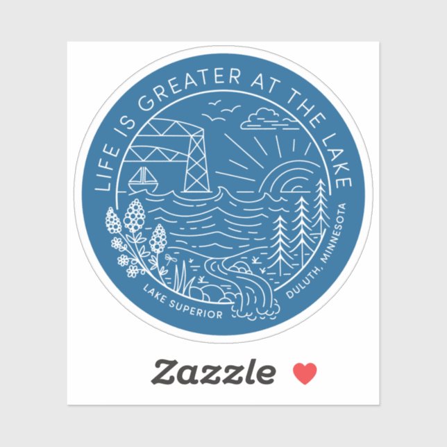 Life is Greater at the Lake – White on Blue (Sheet)