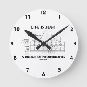 Life Is Just A Bunch Of Probabilities (Stats Fun) Round Clock