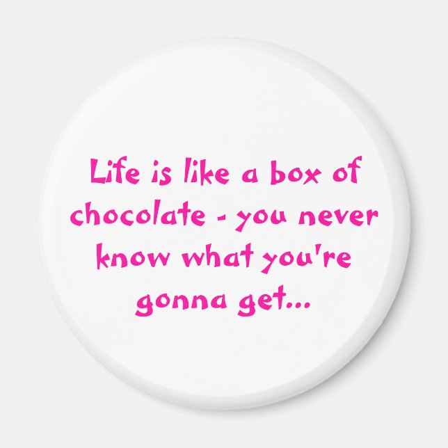 Life is like a box of Chocolates Magnet (Front)
