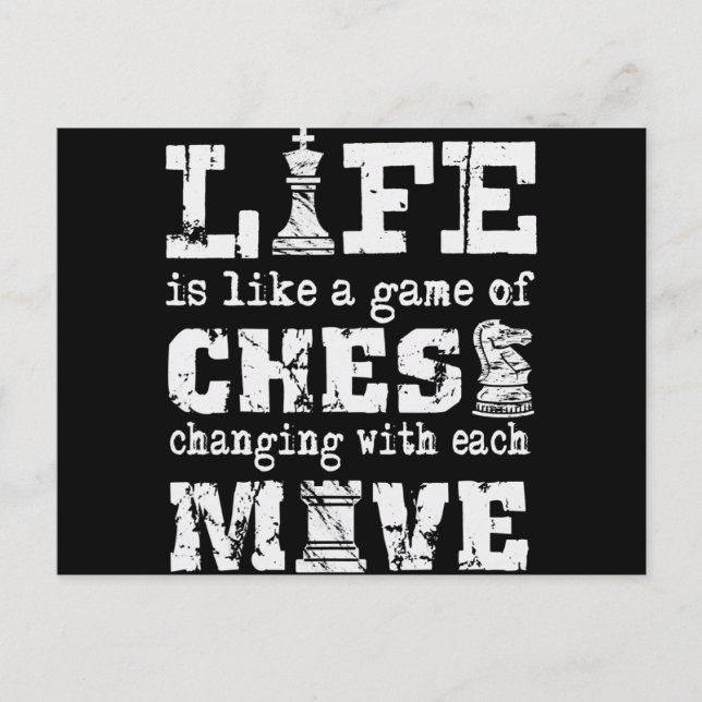 life is like a game of chess - changing with each invitation postcard (Front)