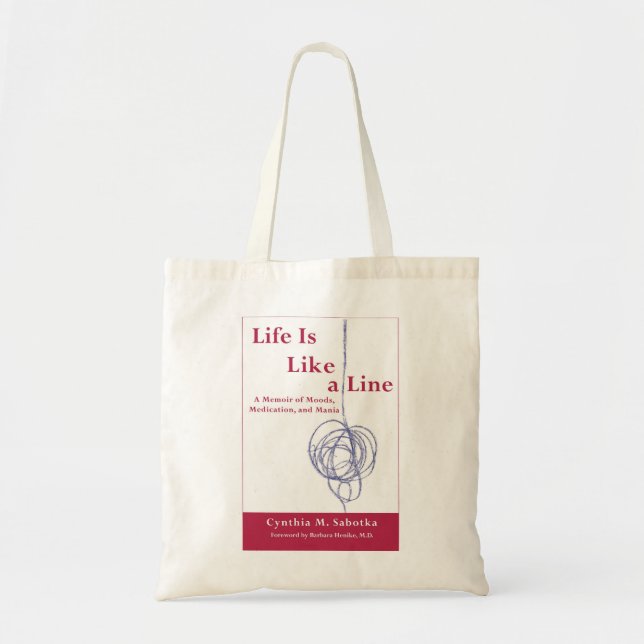 Life Is Like a Line Authentic Bipolar Book Tote (Front)