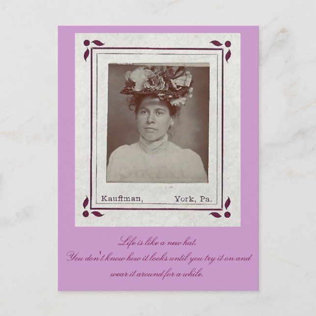 Life is Like a New Hat...Try it On Postcard (Front)