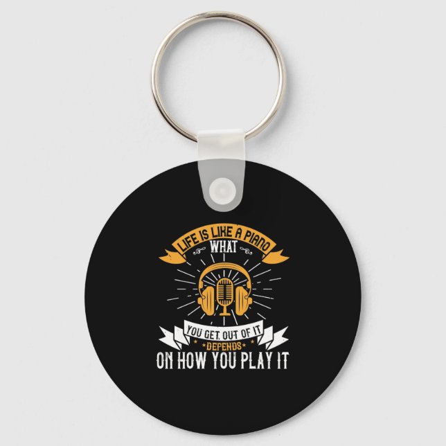 Life Is Like A Piano Keychain (Front)