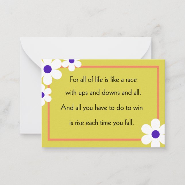 Life Is Like A Race - Carte de devis (Devant)