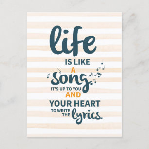 Life is Like a Song Encouragement Success Life Tip Postcard