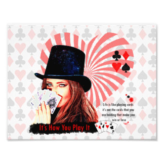 Life is like playing cards photo print