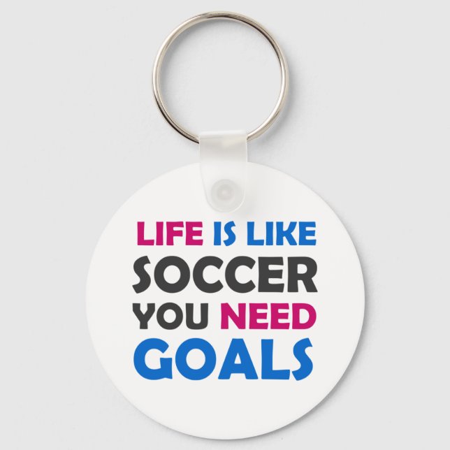 Life is like soccer you need goals neck tie keychain (Front)