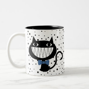 Life is Mean Cat Two-Tone Coffee Mug