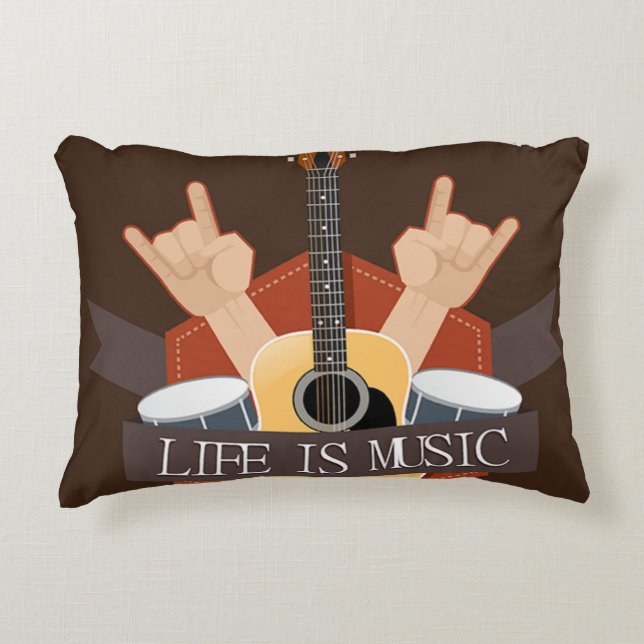 Life Is Music Accent Pillow (Front)