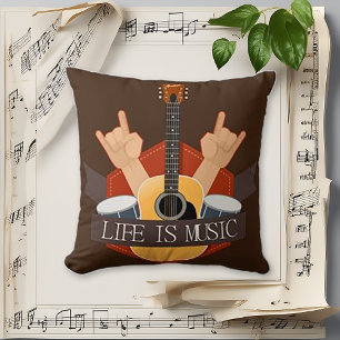 Life Is Music Throw Pillow