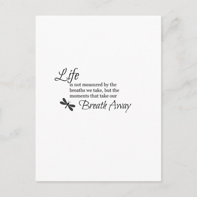 Life is not measured postcard (Front)