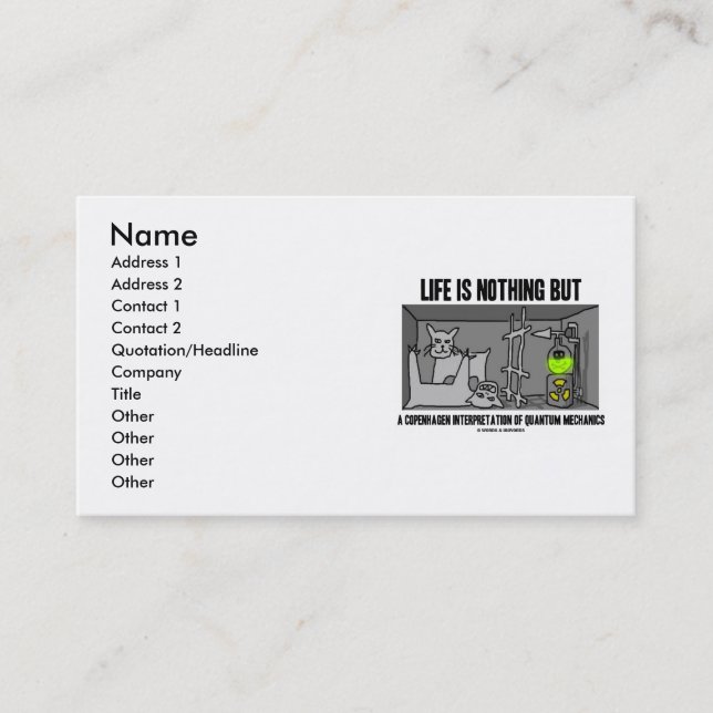 Life Is Nothing But A Copenhagen Interpretation Of Business Card (Front)
