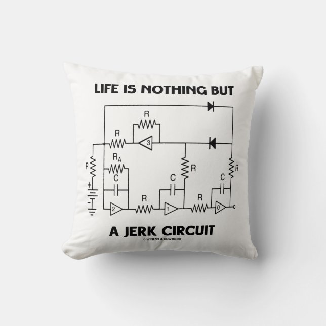 Life Is Nothing But A Jerk Circuit Physics Humour Throw Pillow (Front)