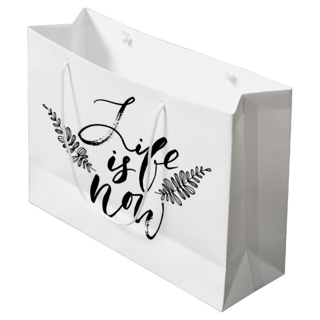 Life Is Now Large Gift Bag (Front Angled)