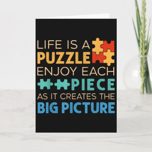 Life Is Puzzle Enjoy Each Ece _ Jigsaw Puzzle Love Card