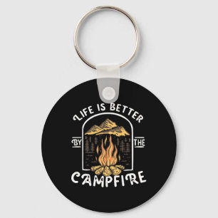 Life Is Really Good Around The Campfire Camping Sh Keychain