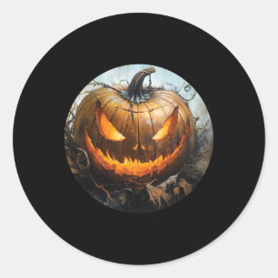 Life Is Really Good Scary Pumpkin Jack O Lantern H Classic Round Sticker