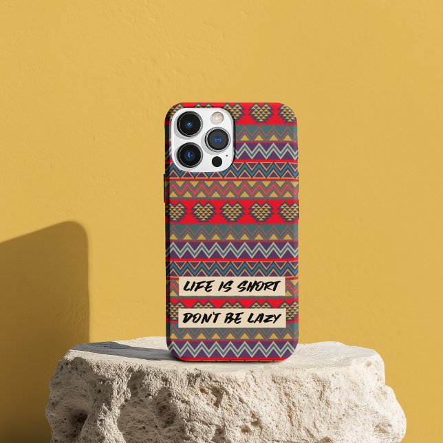 Life Is Short, Don’t Be Lazy – Geometric Heart  Case-Mate iPhone Case (Creator Uploaded)