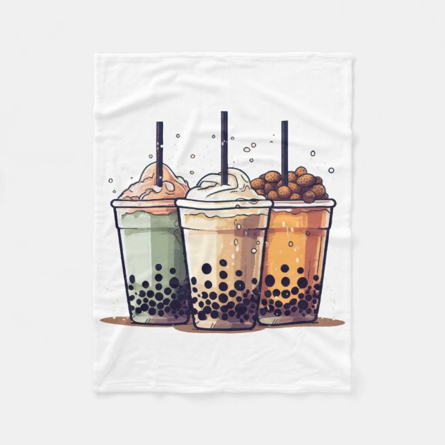 Life is short, drink the boba fleece blanket (Front)