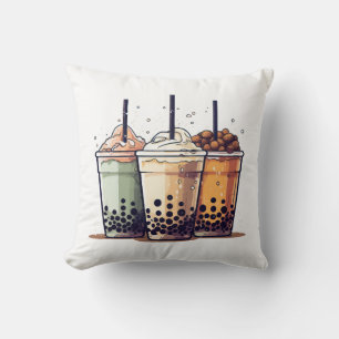 Life is short, drink the boba throw pillow