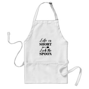 Life is Short Funny Saying Black and White Standard Apron