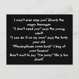 life is short postcard