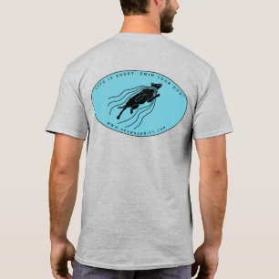 Life is short. Swim your dog. Large Logo Back T T-Shirt