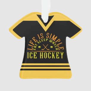 Life is Simple Watch Ice Hockey Holiday Ornament