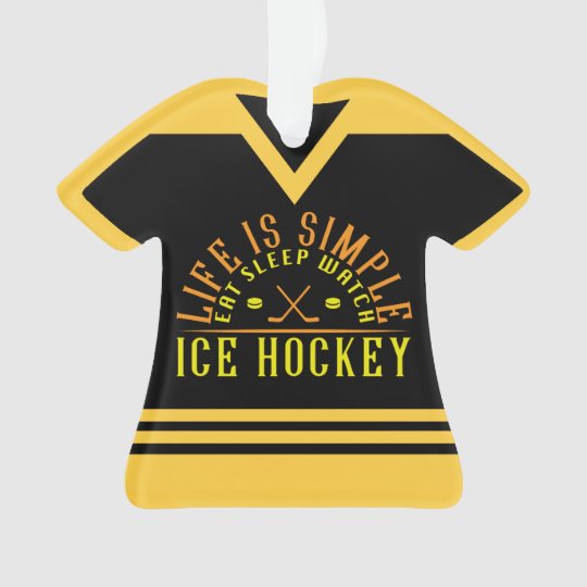 Life is Simple Watch Ice Hockey Holiday Ornament