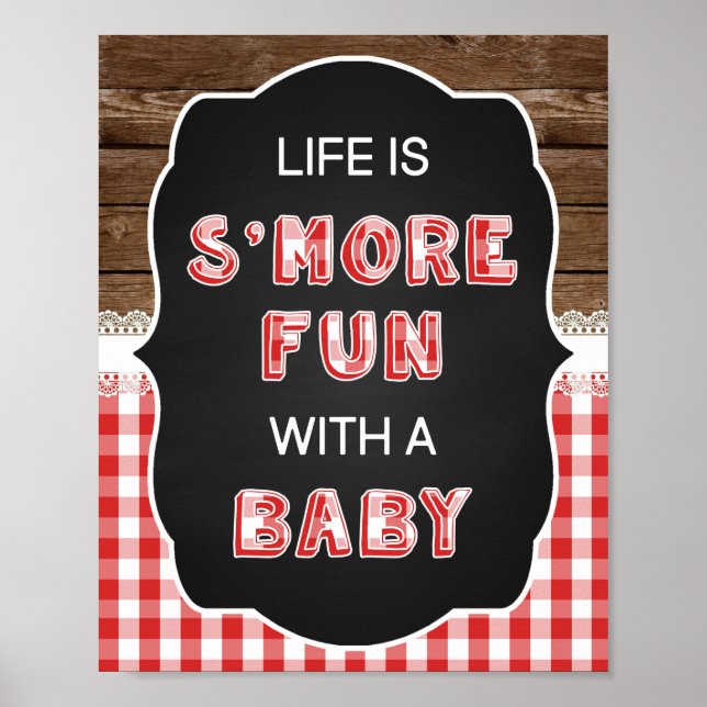 Life is S'more Fun with a Baby Sign - Red Baby Q (Front)