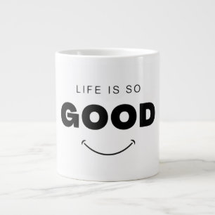 Life Is So Good Smiley Face Coffee Mug   Aesthetic