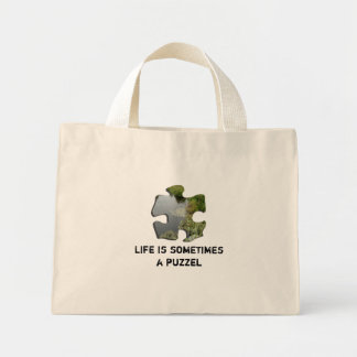Life is sometimes a puzzel mini tote bag