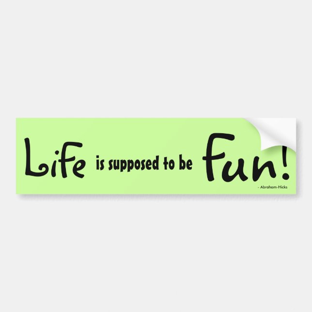 Life is supposed to be Fun! - Abraham-Hicks Bumper Sticker (Front)