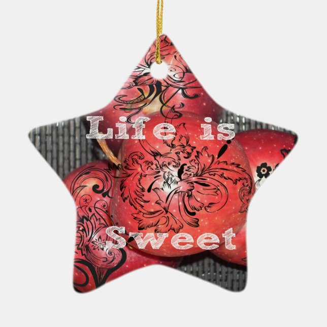 Life is Sweet Ceramic Ornament (Front)