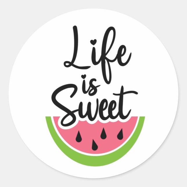 Life is Sweet Classic Round Sticker (Front)