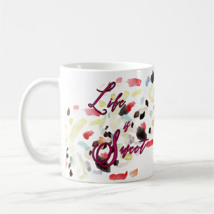 Life is Sweet Modern Colourful Abstract Coffee Mug