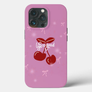 Life Is Sweet - Pink Cherry Shimmer Case 🍒✨
