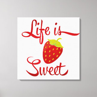 Life is Sweet Strawberry Canvas Print