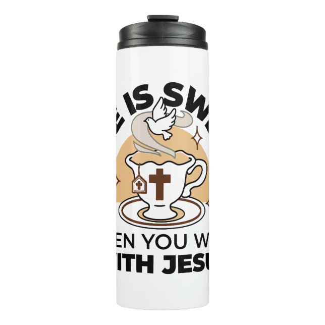 Life Is Sweet with Jesus – Christian Faith Tea Cup (Front)