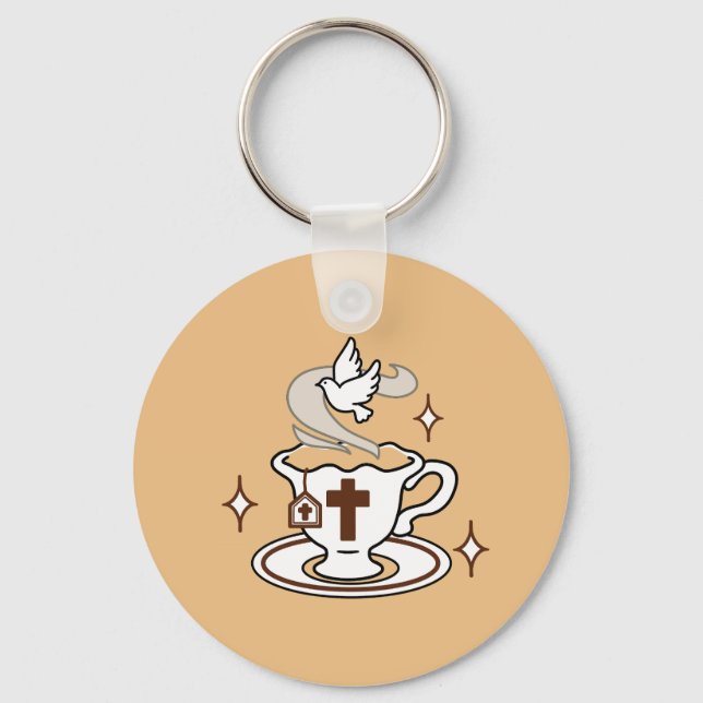 Life Is Sweet with Jesus – Christian Faith Tea Cup Keychain (Front)
