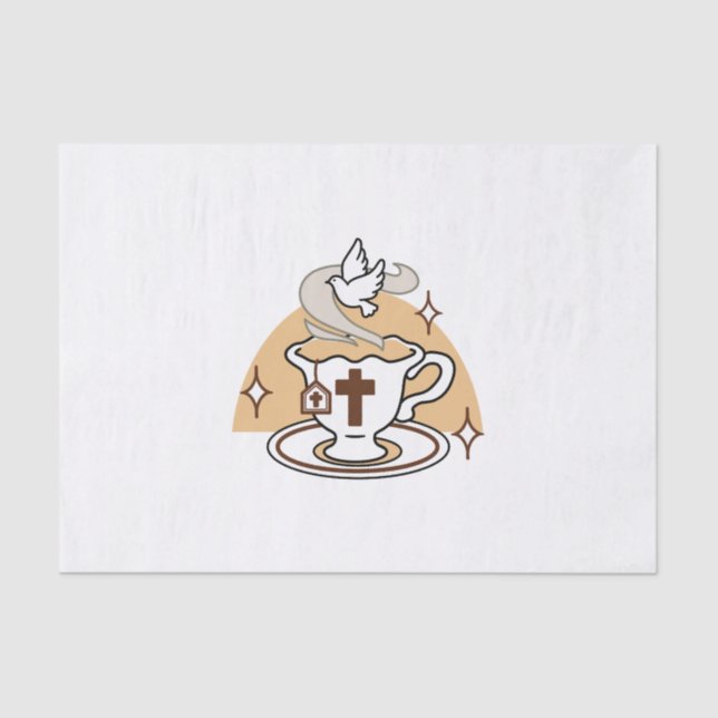 Life Is Sweet with Jesus – Christian Faith Tea Cup Tissue Paper (Front)