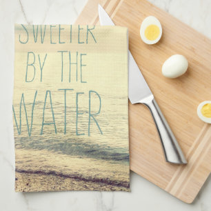 Life Is Sweeter Beach Scene Kitchen Towel