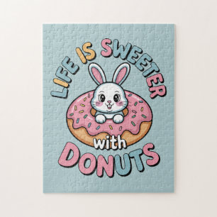 Life Is Sweeter With Doughnuts Jigsaw Puzzle
