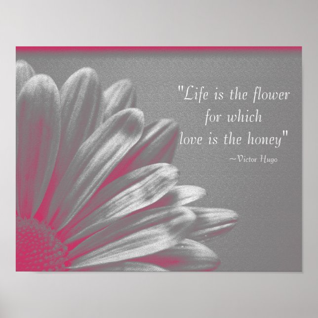 Life is the Flower - Pink Daisy Poster (Front)