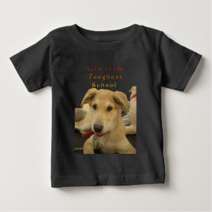 "Life is the Toughest School" Dog Art Print Baby T-Shirt