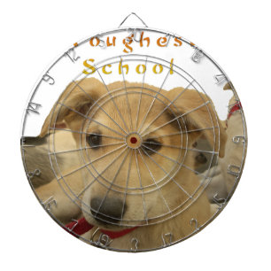 "Life is the Toughest School" Dog Art Print Dartboard