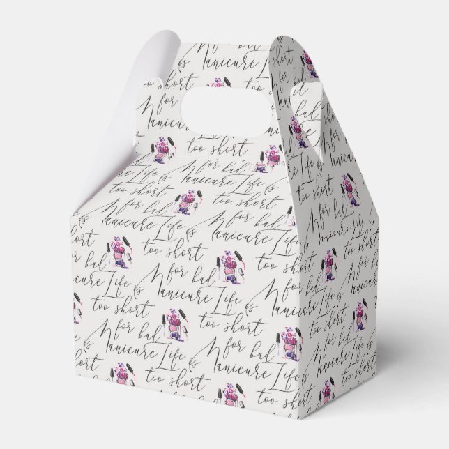 Life Is Too Short For A Bad Manicure Pattern Favor Box (Front Side)