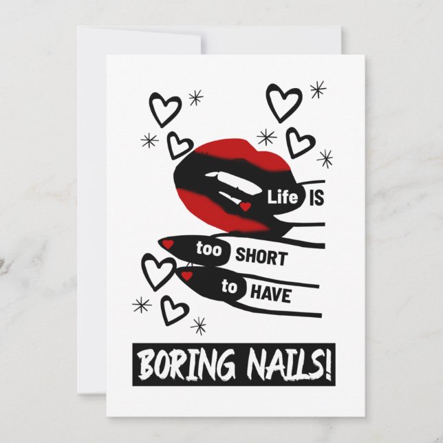 Life is Too Short to Have Boring Nails Holiday Card (Front)