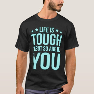 Life Is Tough Ptsd Stress Awareness Ribbon Support T-Shirt